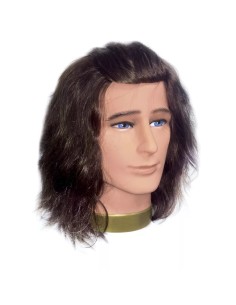 Tête malléable ALBAN – Homme sans barbe – Cheveux naturels 15/20 cm