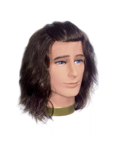 Tête malléable ALBAN – Homme sans barbe – Cheveux naturels 15/20 cm