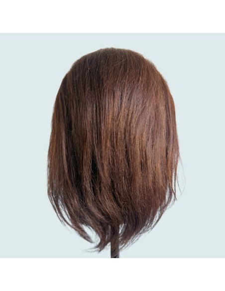 Tête malléable SUZY – Femme – Cheveux naturels châtains 30 cm